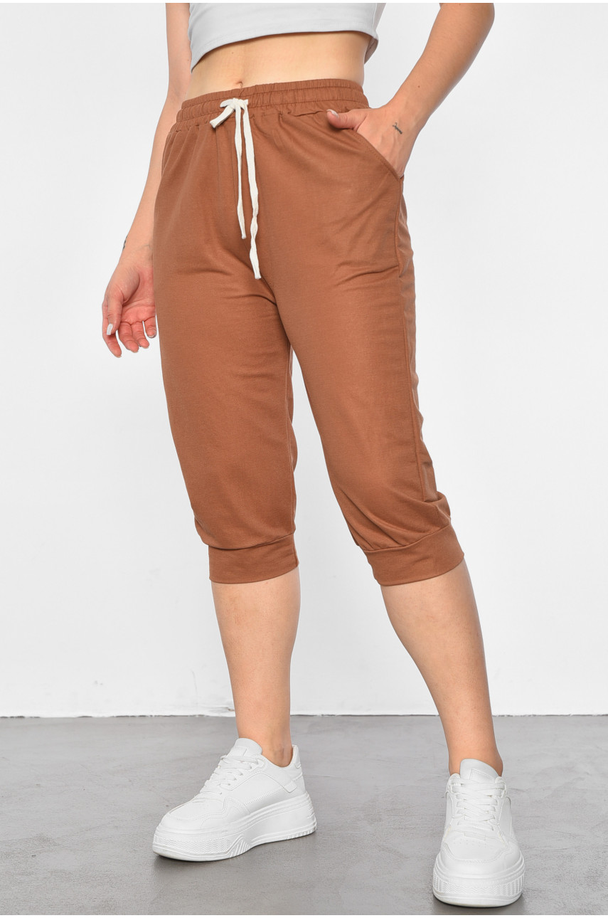 Бриджи женские батальные коричневого цвета 780-2 187355