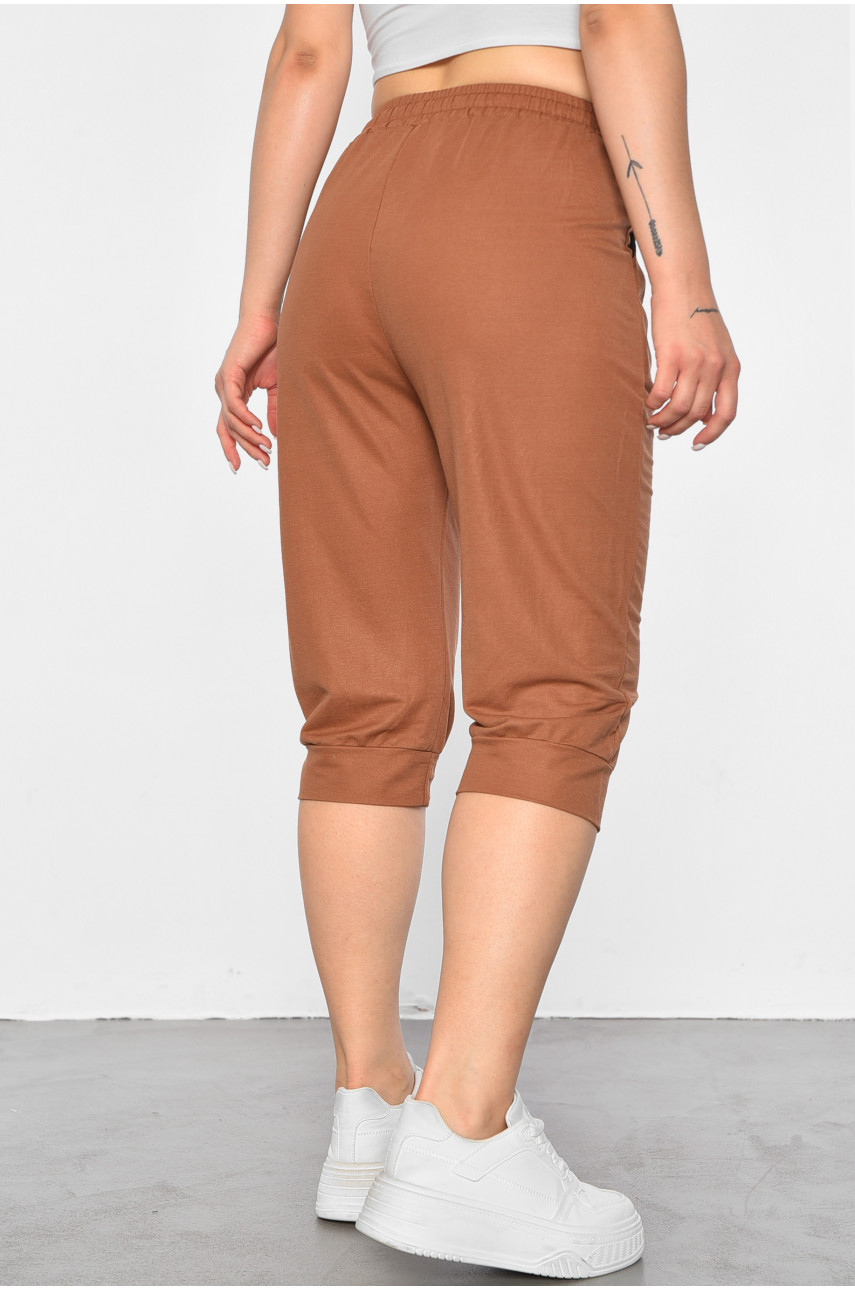 Бриджи женские батальные коричневого цвета 780-2 187355 Бриджи женские батальные коричневого цвета 780-2 187355