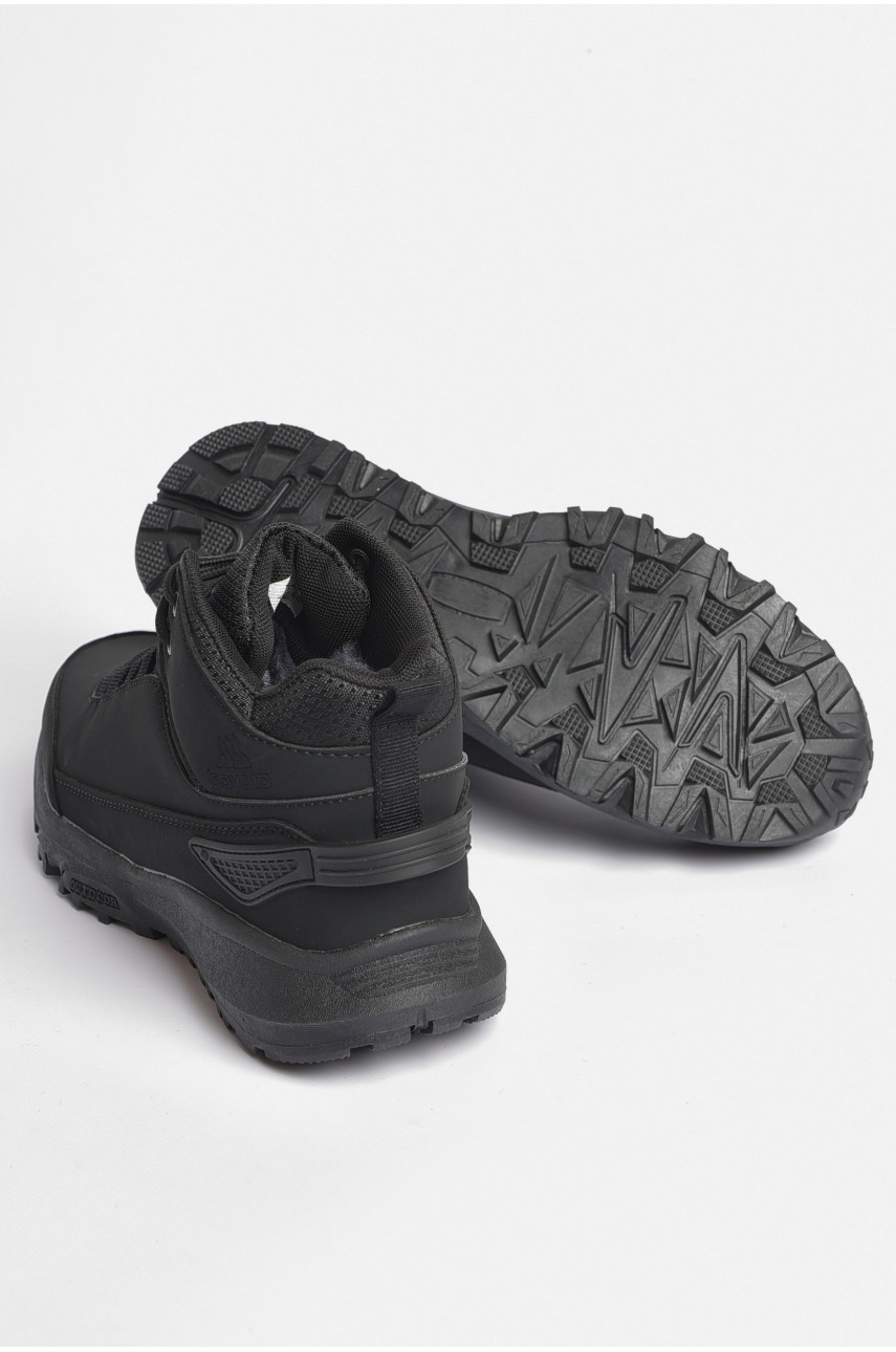 Черевики чоловічі зимові на хутрі чорного кольору 9051-3 187359