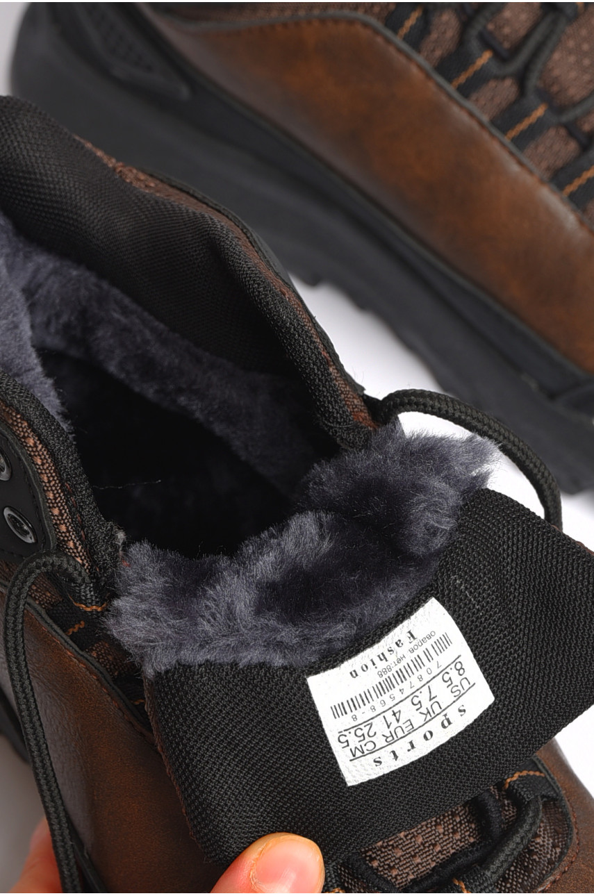 Черевики чоловічі зимові на хутрі коричневого кольору 9051-5 187360 Черевики чоловічі зимові на хутрі коричневого кольору 9051-5 187360