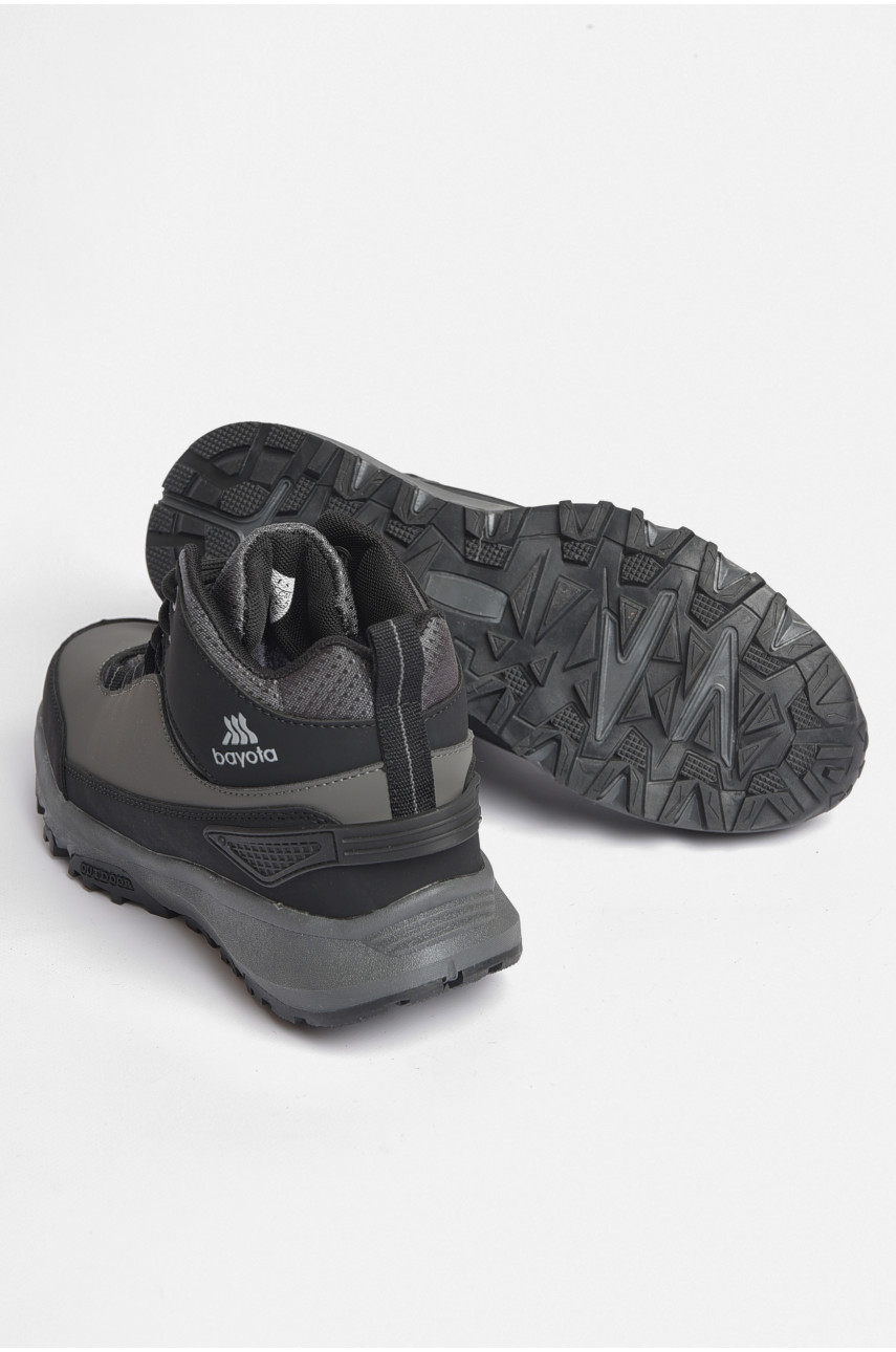 Черевики чоловічі зимові на хутрі сірого кольору 9051-6 187361