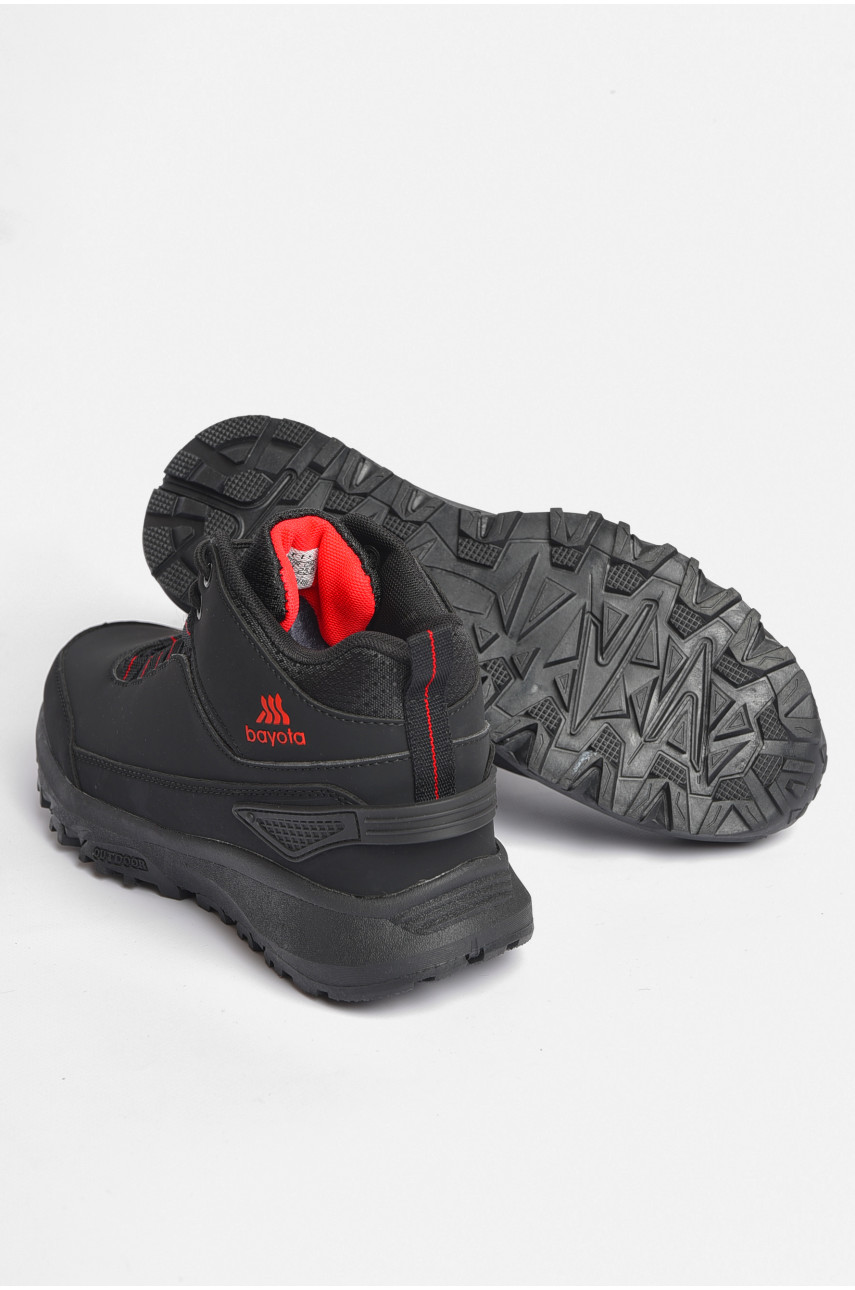 Черевики чоловічі зимові на хутрі чорного кольору 9051-1 187362