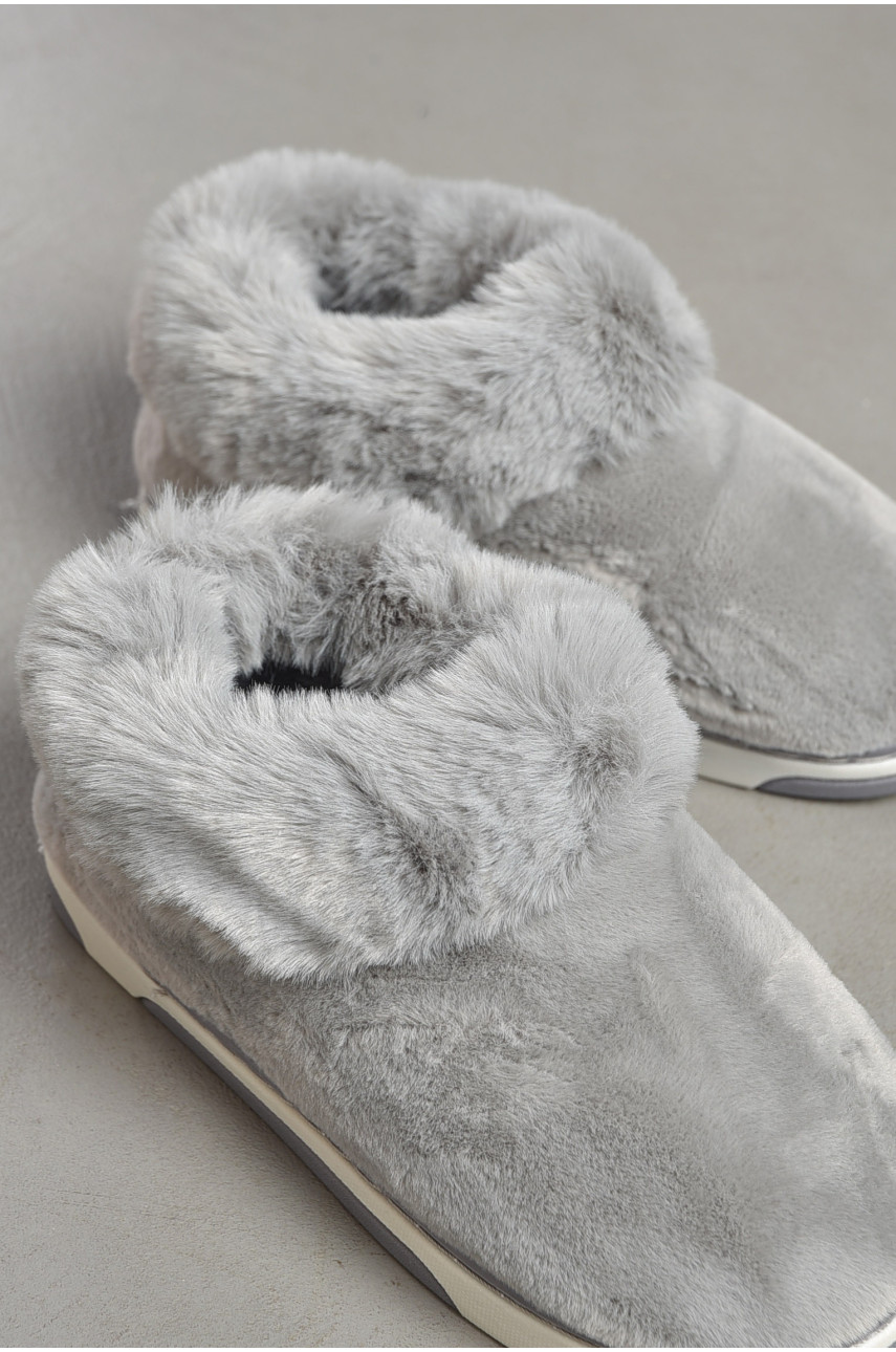 Тапочки домашние женские теплые серого цвета ХКН9 187363 Тапочки домашние женские теплые серого цвета ХКН9 187363