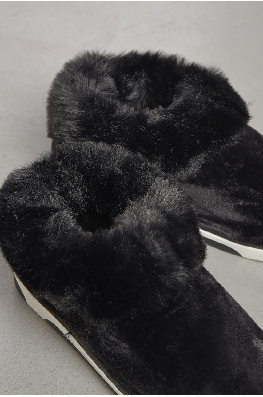 Тапочки домашние женские теплые черного цвета ХКН9 187364 Тапочки домашние женские теплые черного цвета ХКН9 187364