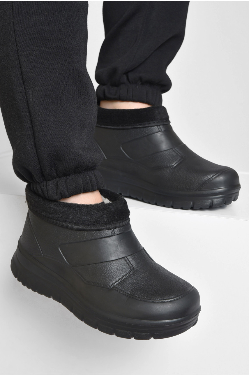 Калоші чоловічі на хутрі чорного кольору ГП-12 187366