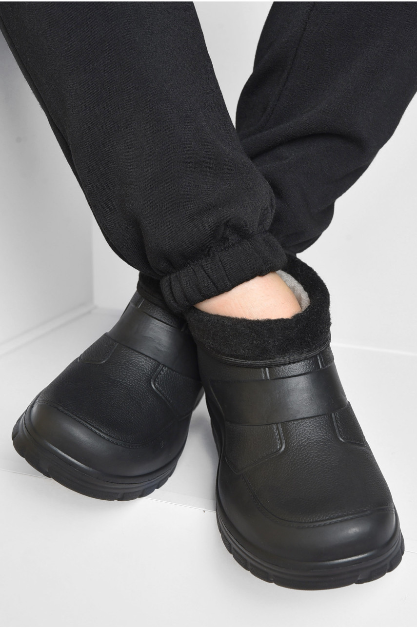 Калоші чоловічі на хутрі чорного кольору ГП-12 187366