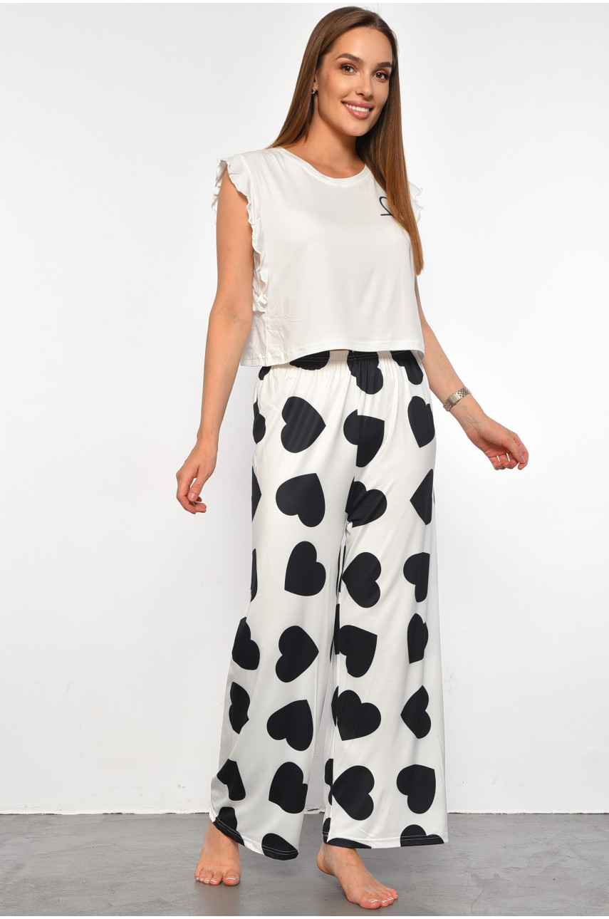 Піжама жіноча білого кольору з принтом 60025 187377