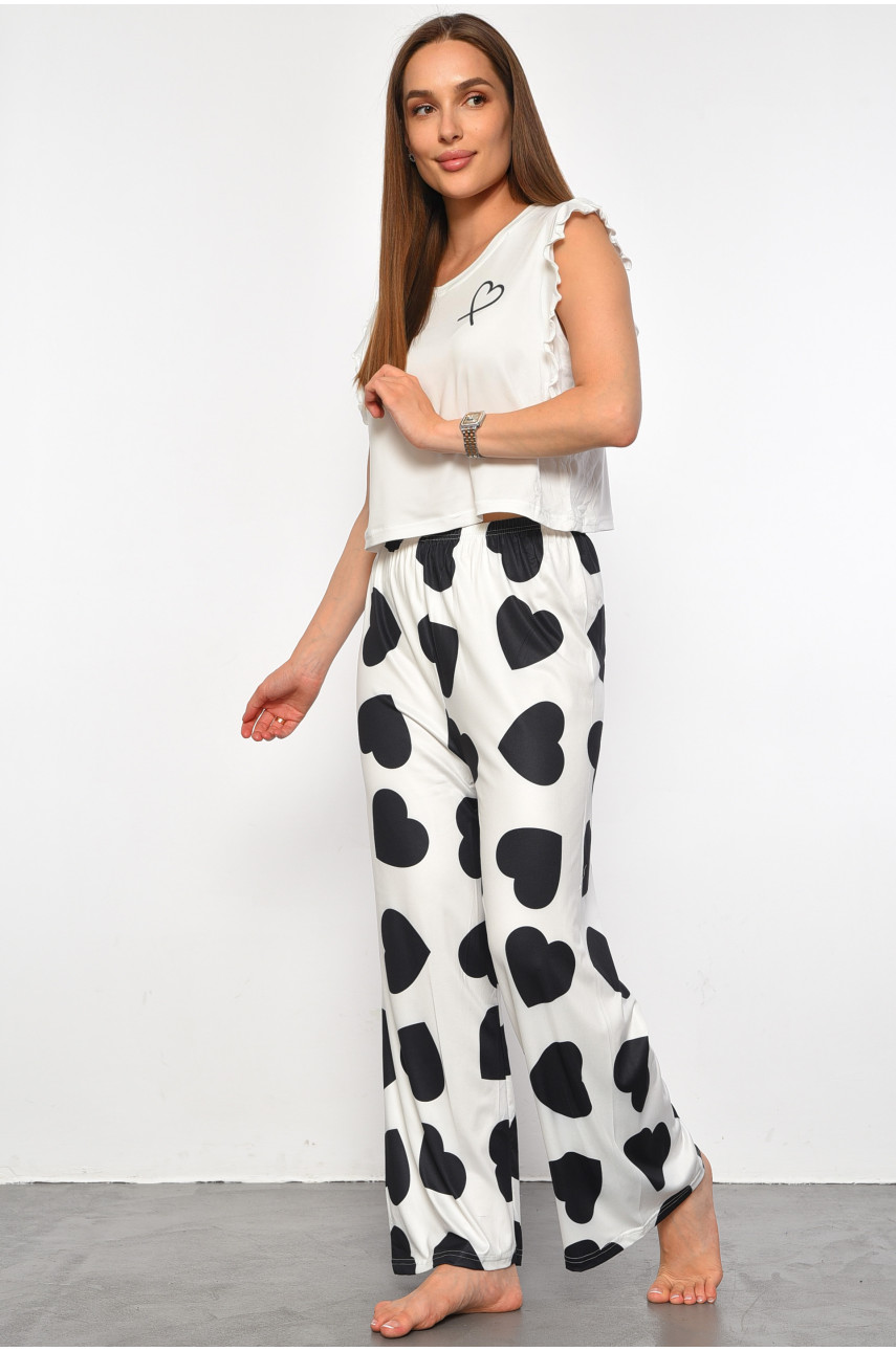 Піжама жіноча білого кольору з принтом 60025 187377