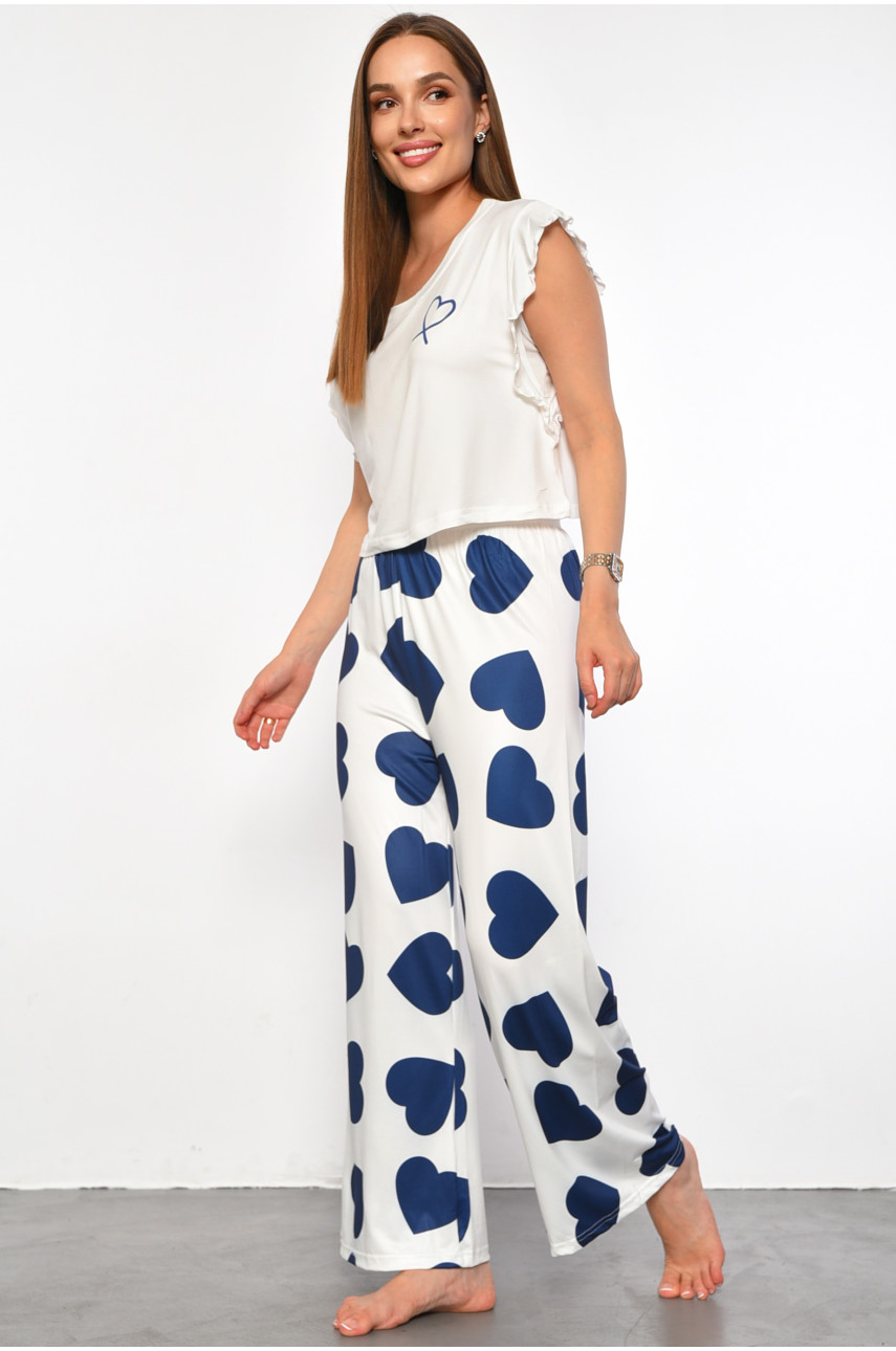 Піжама жіноча білого кольору з принтом 60025 187378