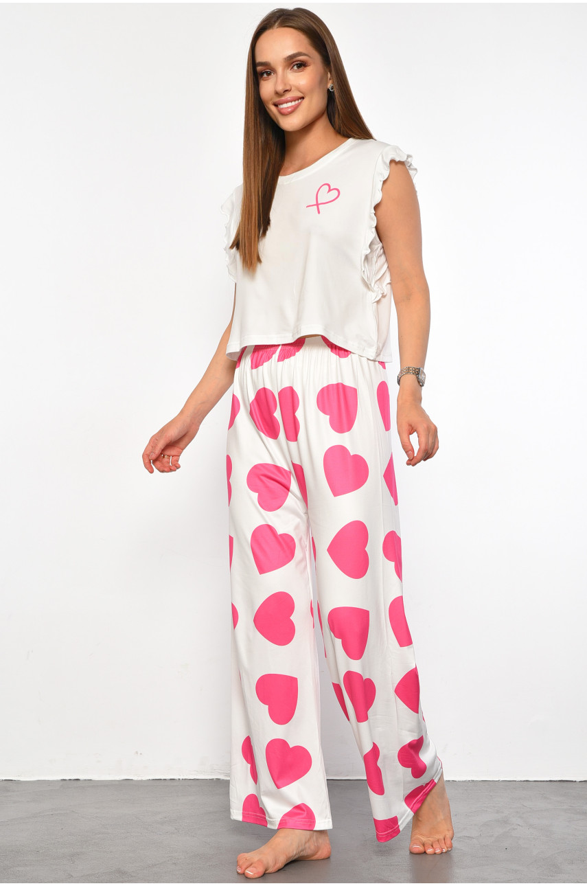 Піжама жіноча білого кольору з принтом 60025 187379