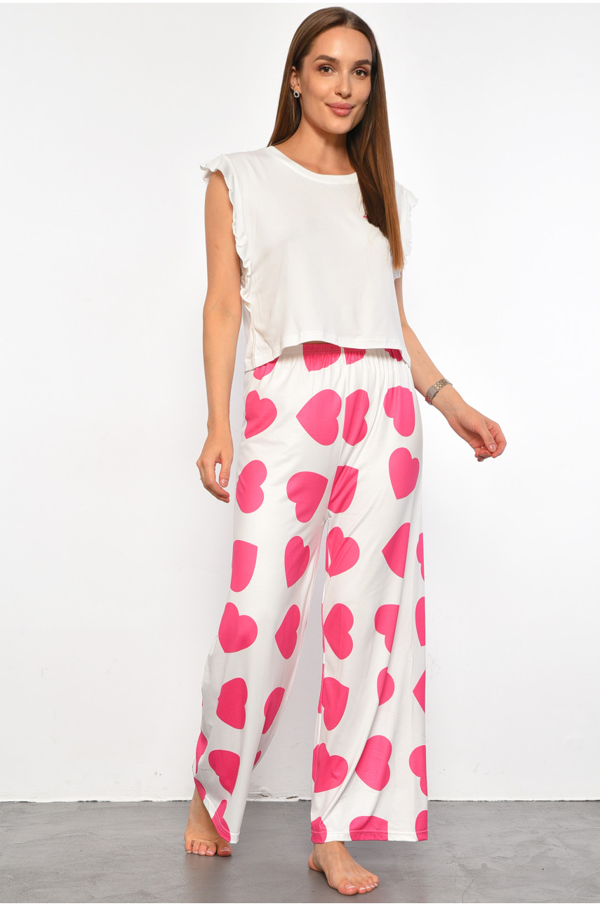 Піжама жіноча білого кольору з принтом 60025 187379