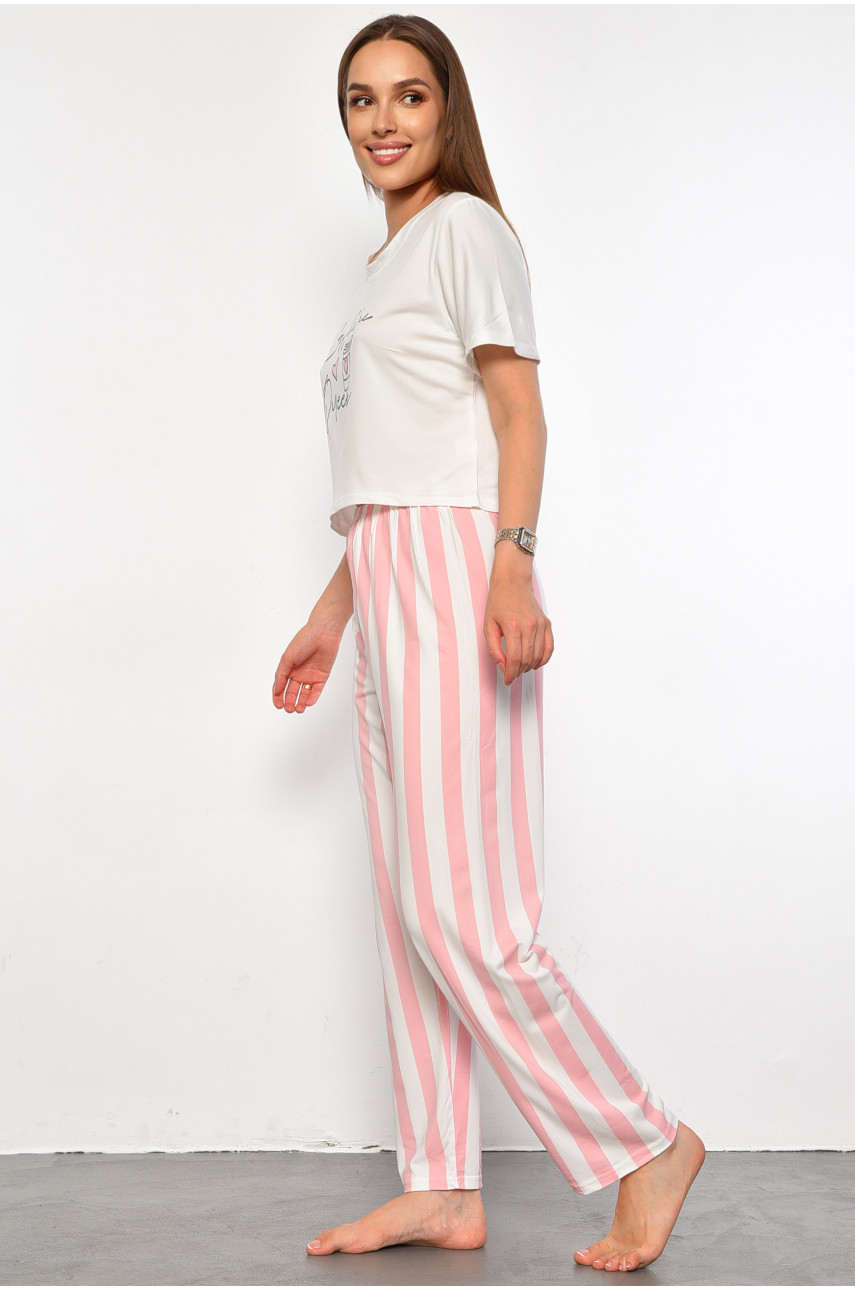 Піжама жіноча білого кольору з принтом 3058 187380