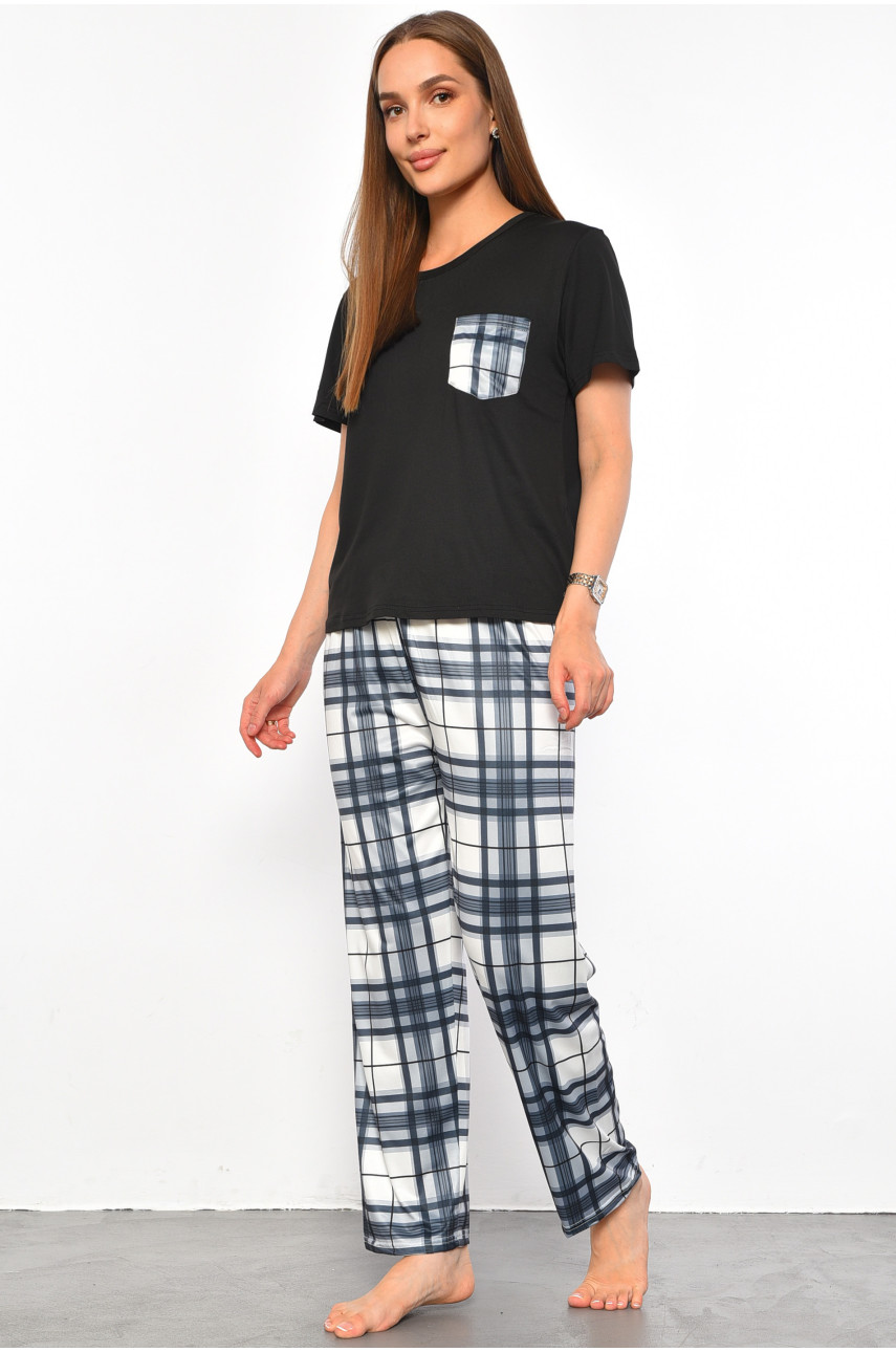 Піжама жіноча чорного кольору з принтом 500019 187381