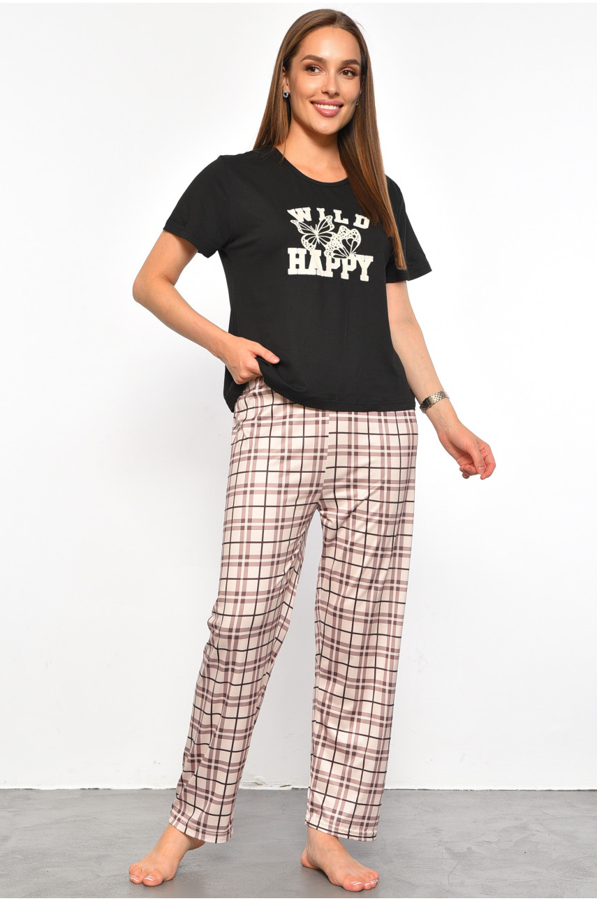 Піжама жіноча чорного кольору з принтом 500020 187382