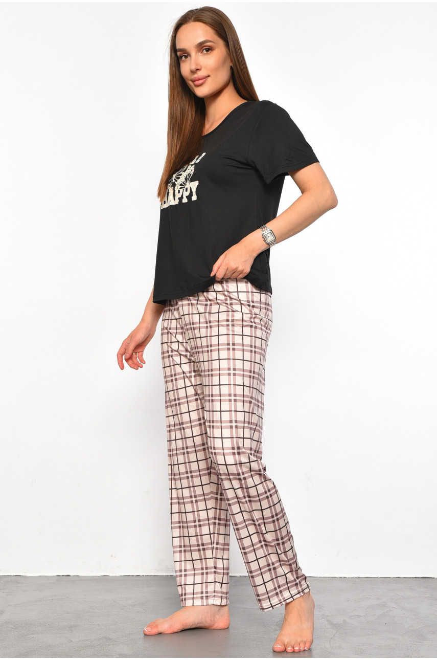Піжама жіноча чорного кольору з принтом 500020 187382