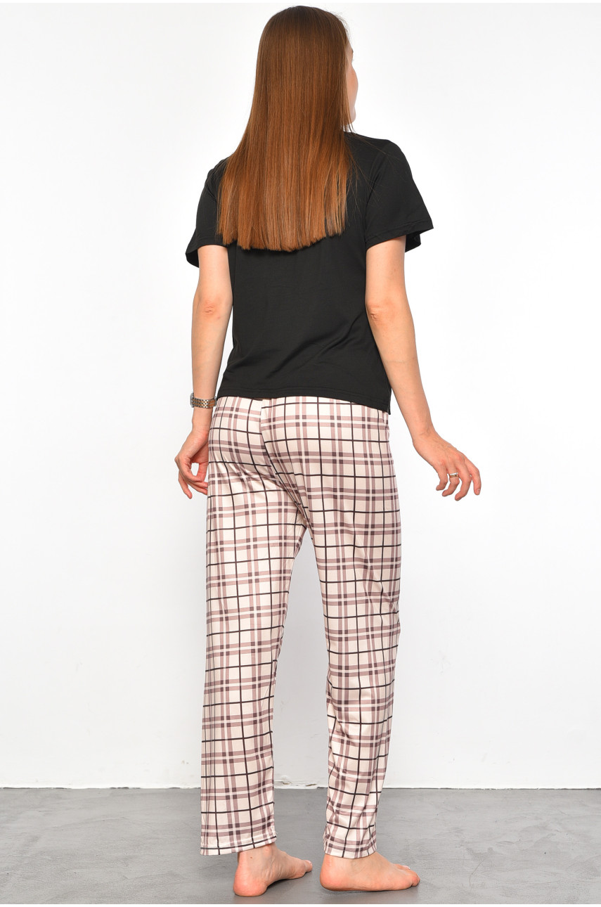 Піжама жіноча чорного кольору з принтом 500020 187382 Піжама жіноча чорного кольору з принтом 500020 187382