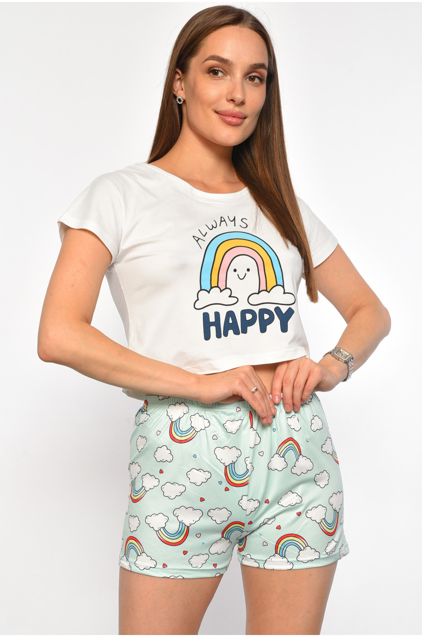 Піжама жіноча білого кольору з принтом 3122 187386 Піжама жіноча білого кольору з принтом 3122 187386