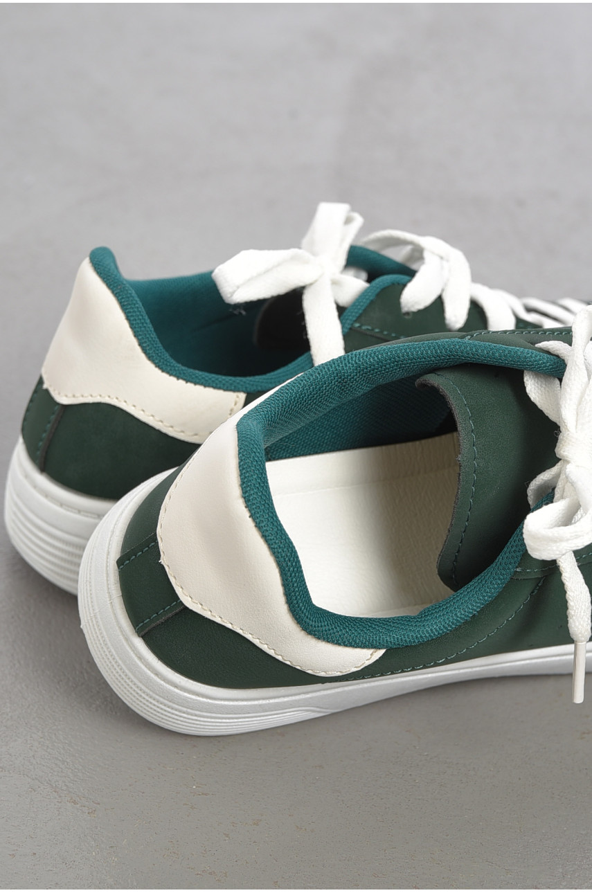 Кросівки жіночі темно-зеленого кольору на шнурівці 0213-6 187391