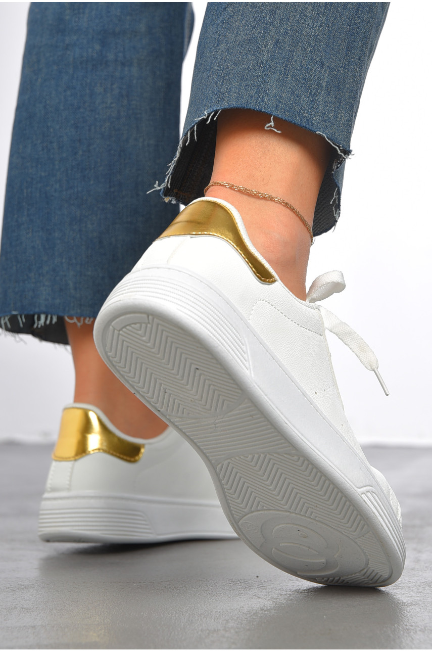 Кросівки жіночі білого кольору на шнурівці 0213-4 187393 Кросівки жіночі білого кольору на шнурівці 0213-4 187393