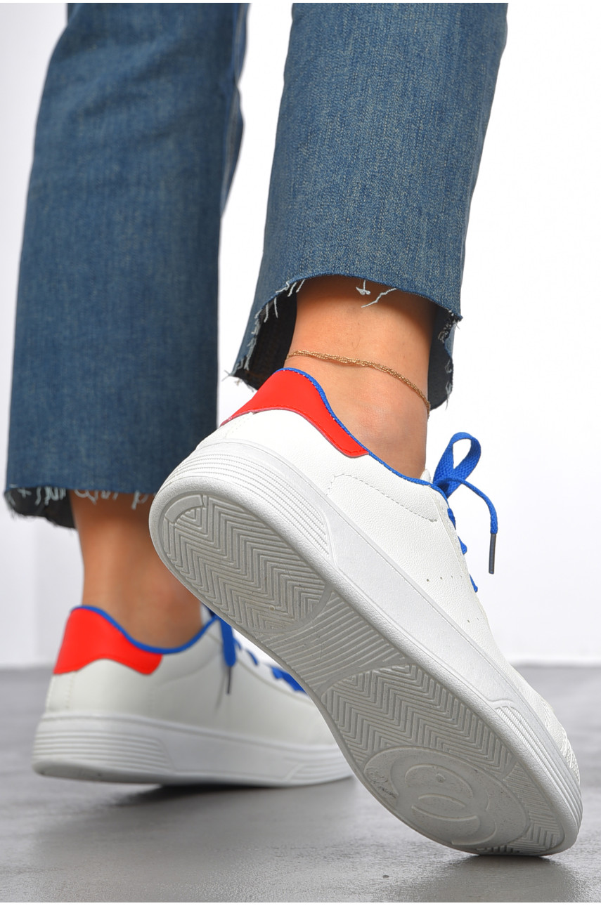 Кросівки жіночі білого кольору на шнурівці 0213-5 187394