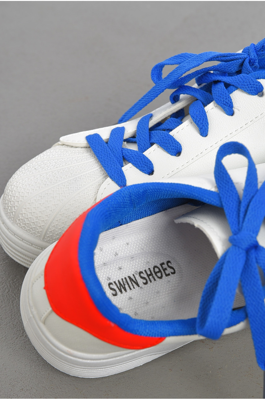 Кросівки жіночі білого кольору на шнурівці 0213-5 187394