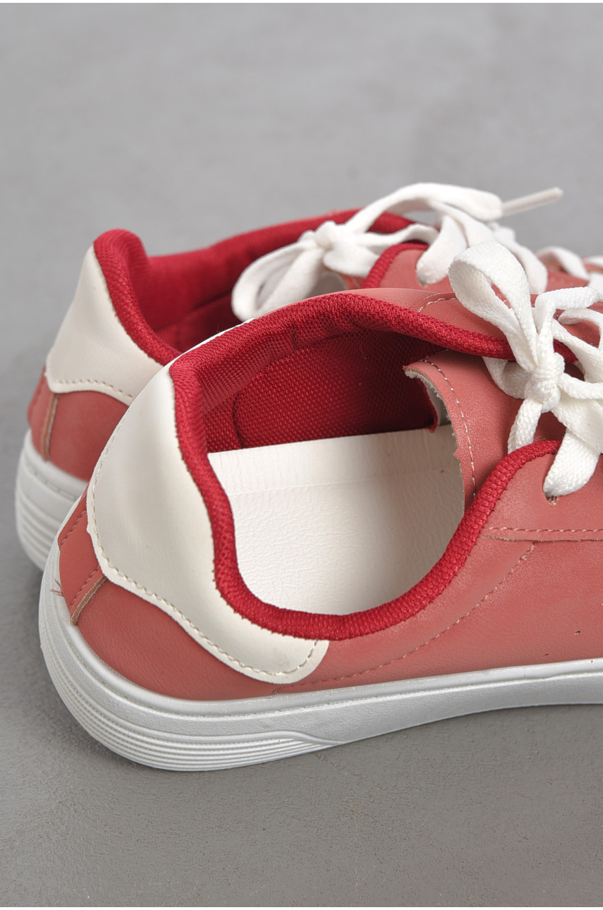 Кросівки жіночі темно-рожевого кольору на шнурівці 0213-6 187395