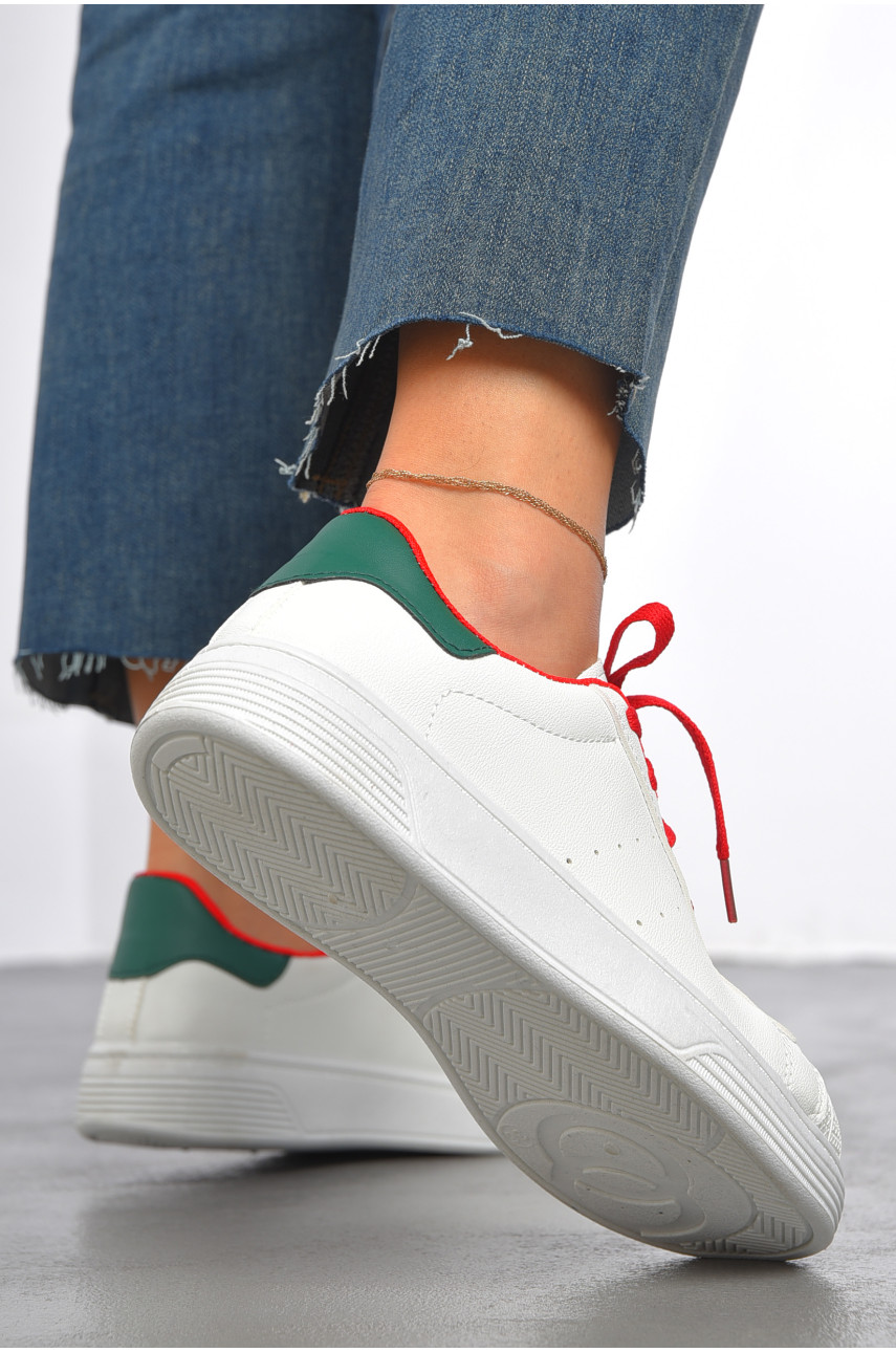 Кросівки жіночі білого кольору на шнурівці 0213-7 187396