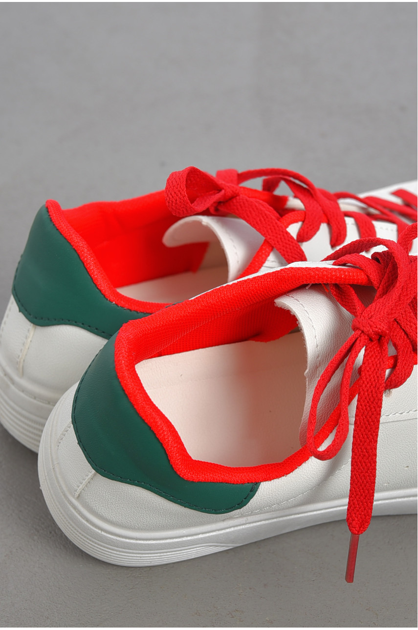 Кросівки жіночі білого кольору на шнурівці 0213-7 187396