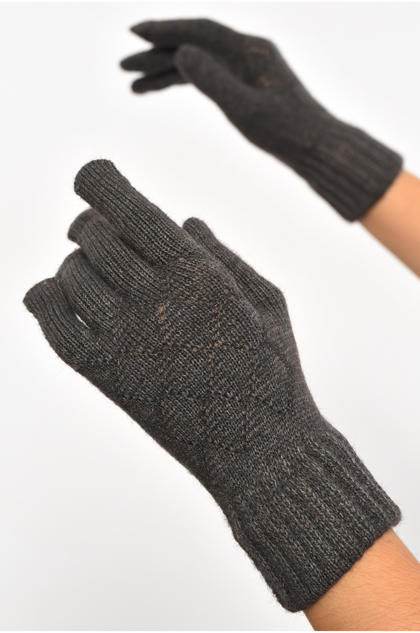 Перчатки женские трикотажные темно-серого цвета 3832 187402