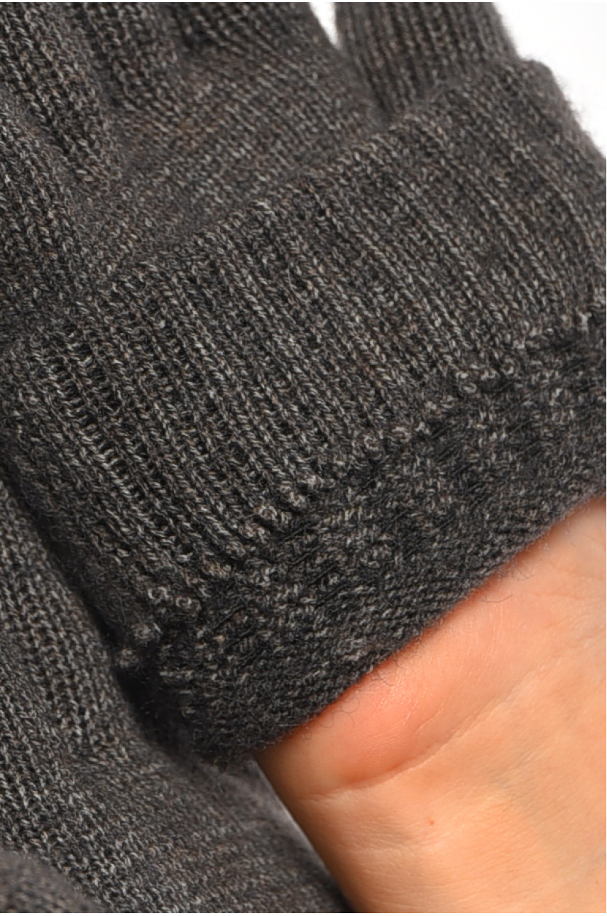 Рукавички жіночі трикотажні темно-сірого кольору 3832 187402