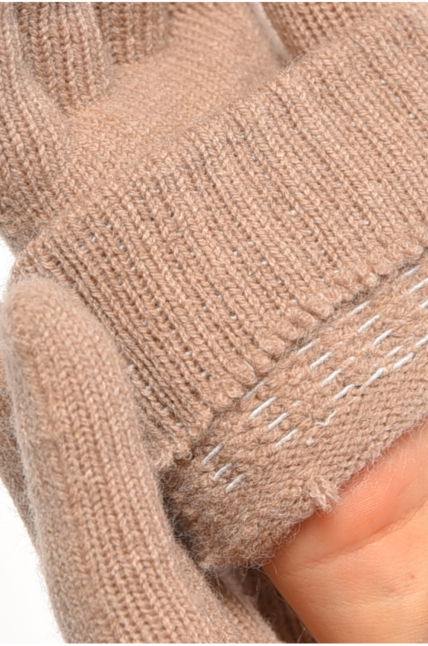 Перчатки женские трикотажные цвета мокко 3832 187406