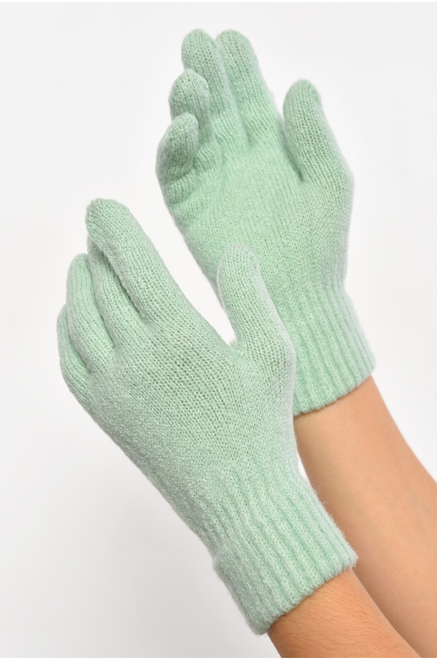 Рукавички жіночі трикотажні з начосом м'ятного кольору 3841 187415 Рукавички жіночі трикотажні з начосом м'ятного кольору 3841 187415