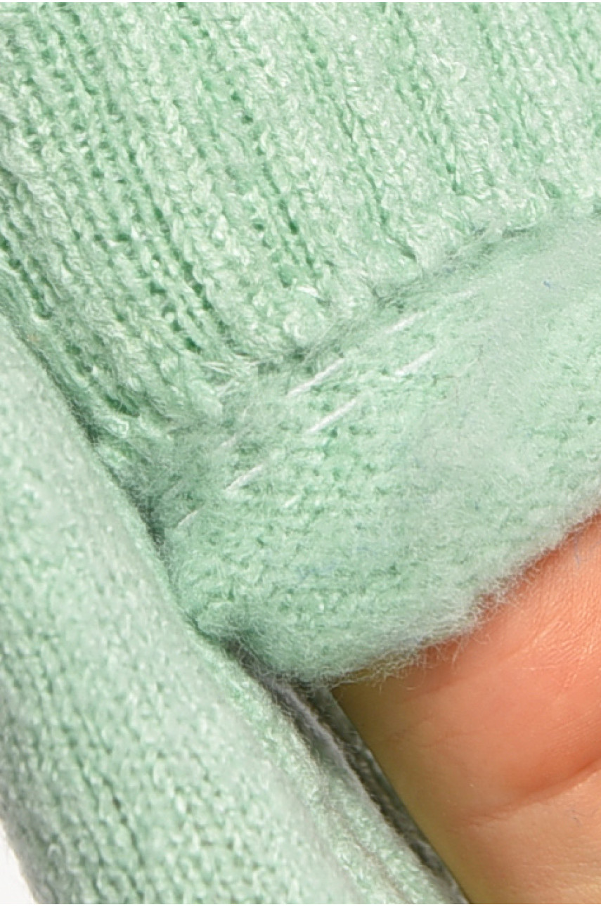 Рукавички жіночі трикотажні з начосом м'ятного кольору 3841 187415 Рукавички жіночі трикотажні з начосом м'ятного кольору 3841 187415