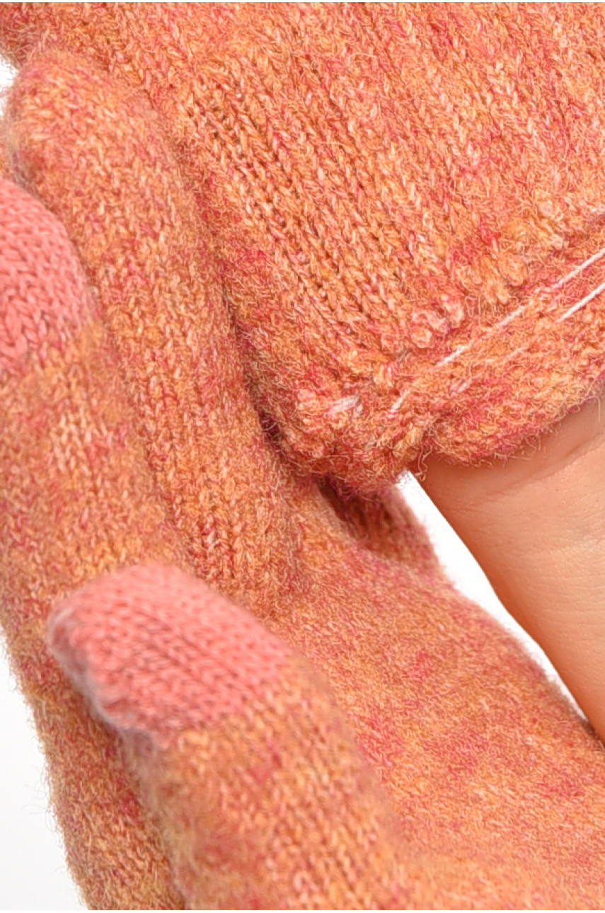 Перчатки женские трикотажные сенсорные персикового цвета 3840 187425