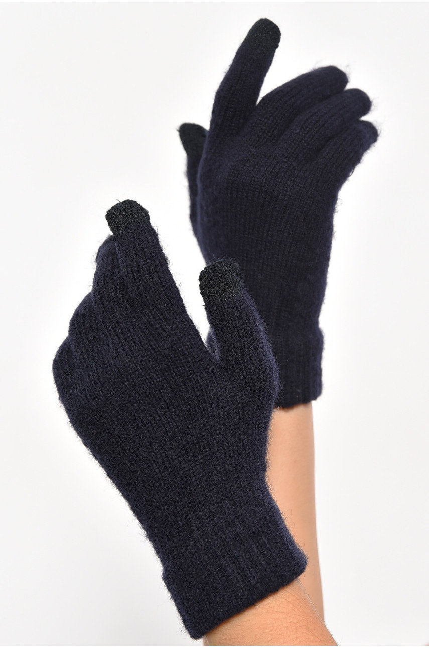 Перчатки женские трикотажные сенсорные темно-синего цвета 3840 187426