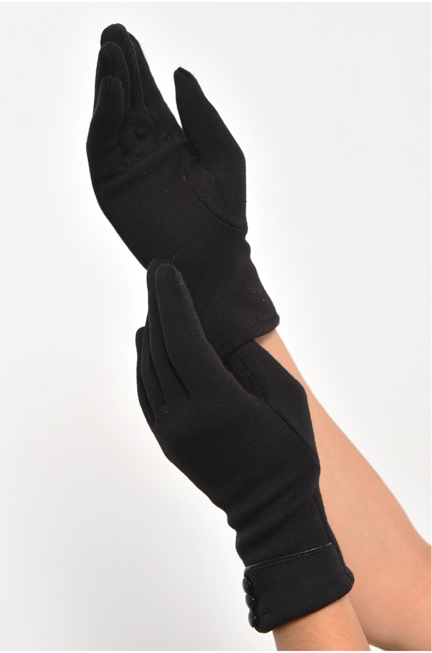 Перчатки женские сенсорные с начесом черного цвета а08 187438