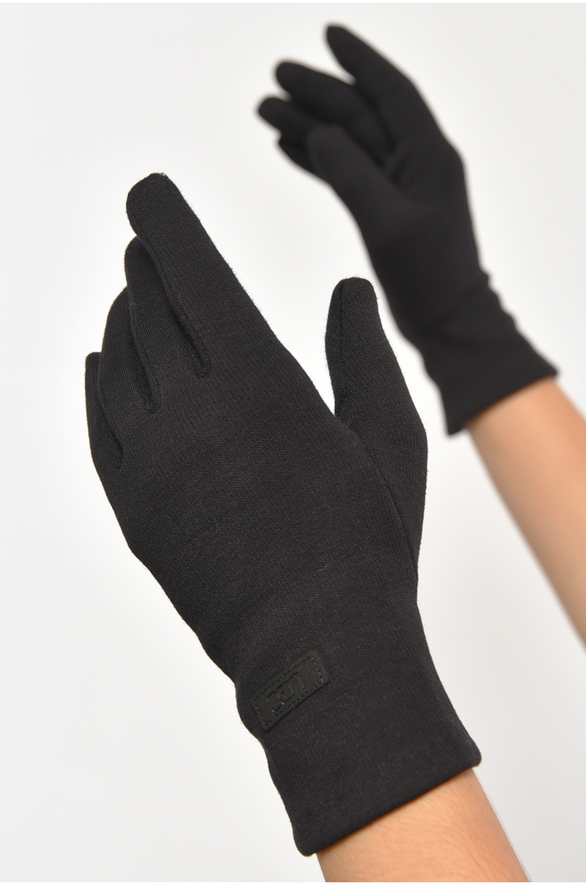 Перчатки женские сенсорные с начесом черного цвета а01 187439