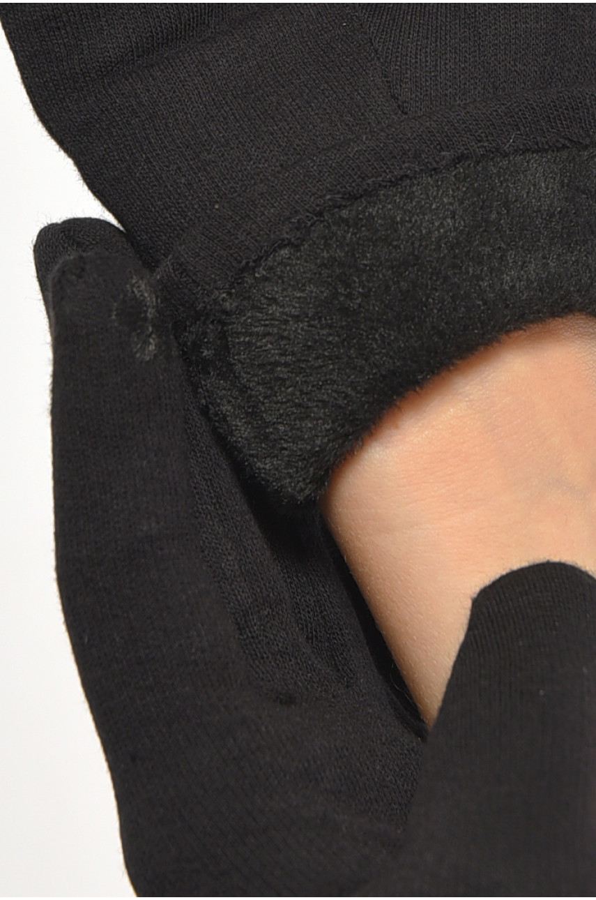 Перчатки женские сенсорные с начесом черного цвета а01 187439