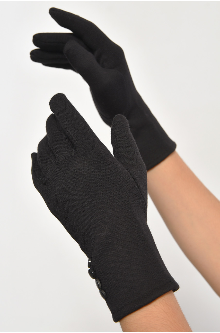 Перчатки женские сенсорные с начесом черного цвета а04 187440
