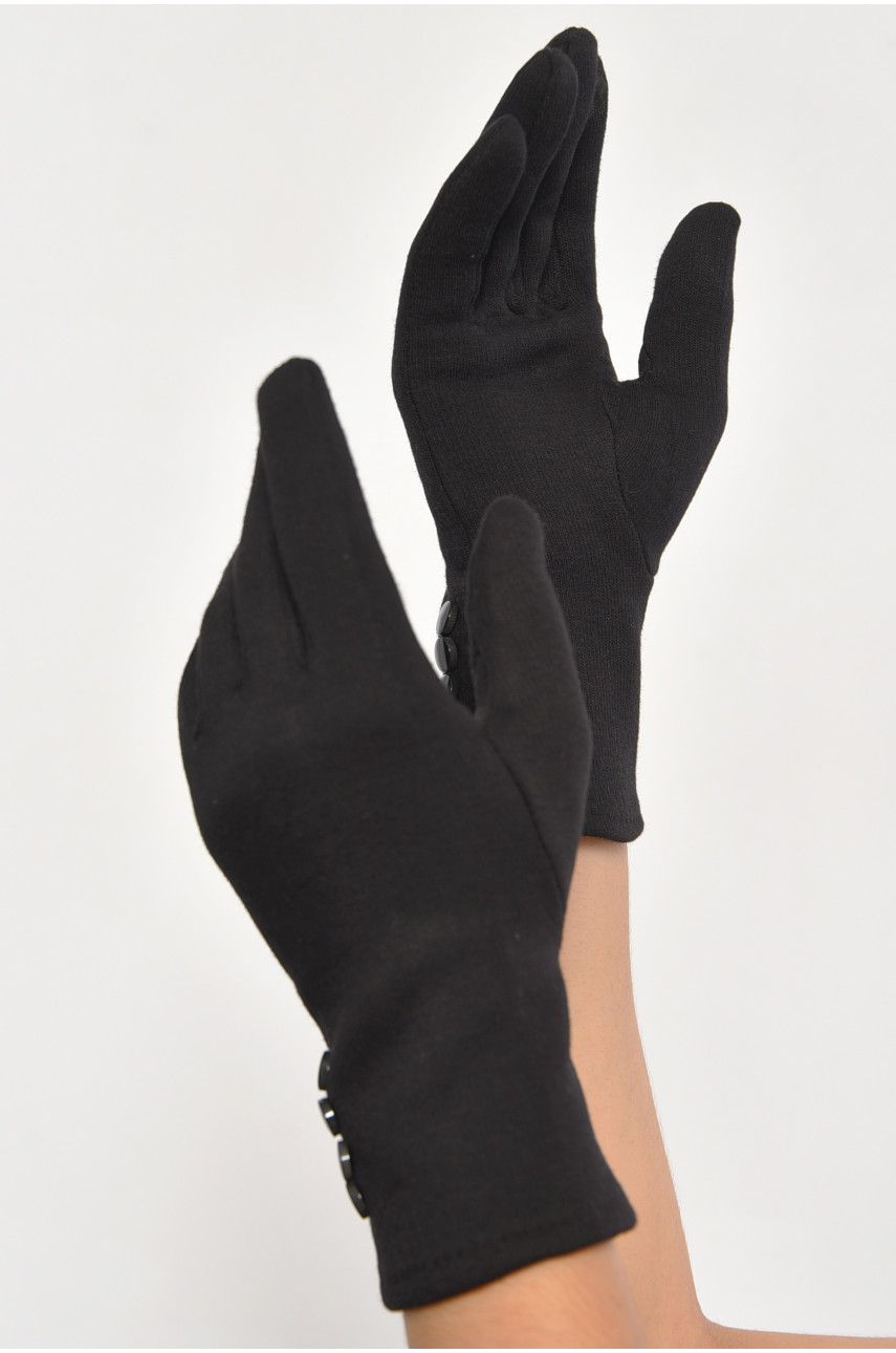 Перчатки женские сенсорные с начесом черного цвета а04 187440