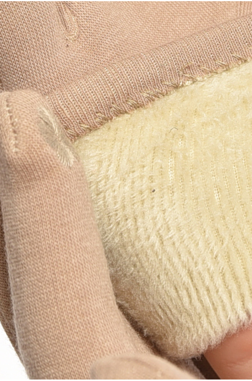 Рукавички жіночі сенсорні з начісом бежевого кольору а0-11 187442 Рукавички жіночі сенсорні з начісом бежевого кольору а0-11 187442