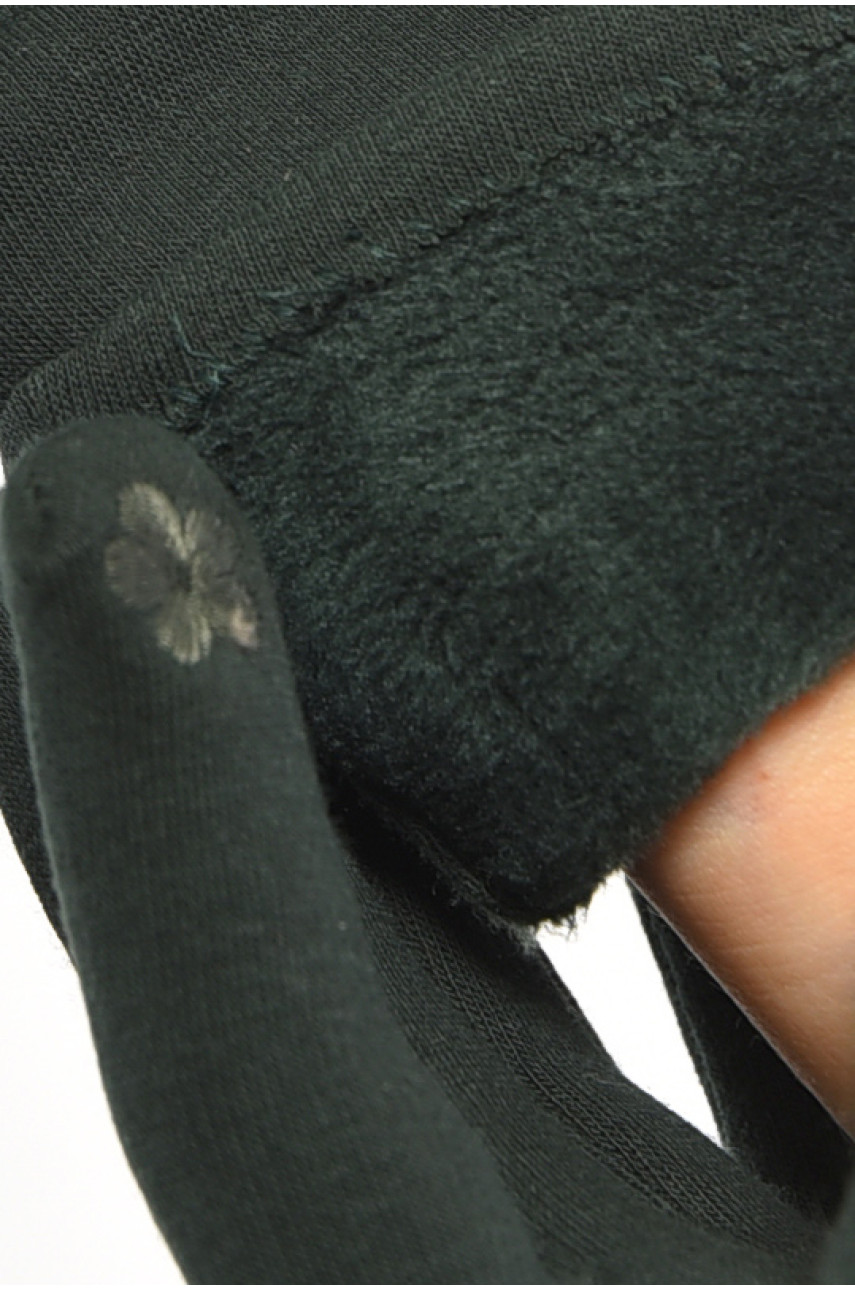 Перчатки женские сенсорные с начесом темно-зеленого цвета а0-11 187443 Перчатки женские сенсорные с начесом темно-зеленого цвета а0-11 187443