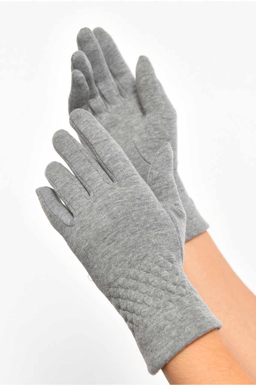 Перчатки женские на искусственном меху серого цвета а011 187458