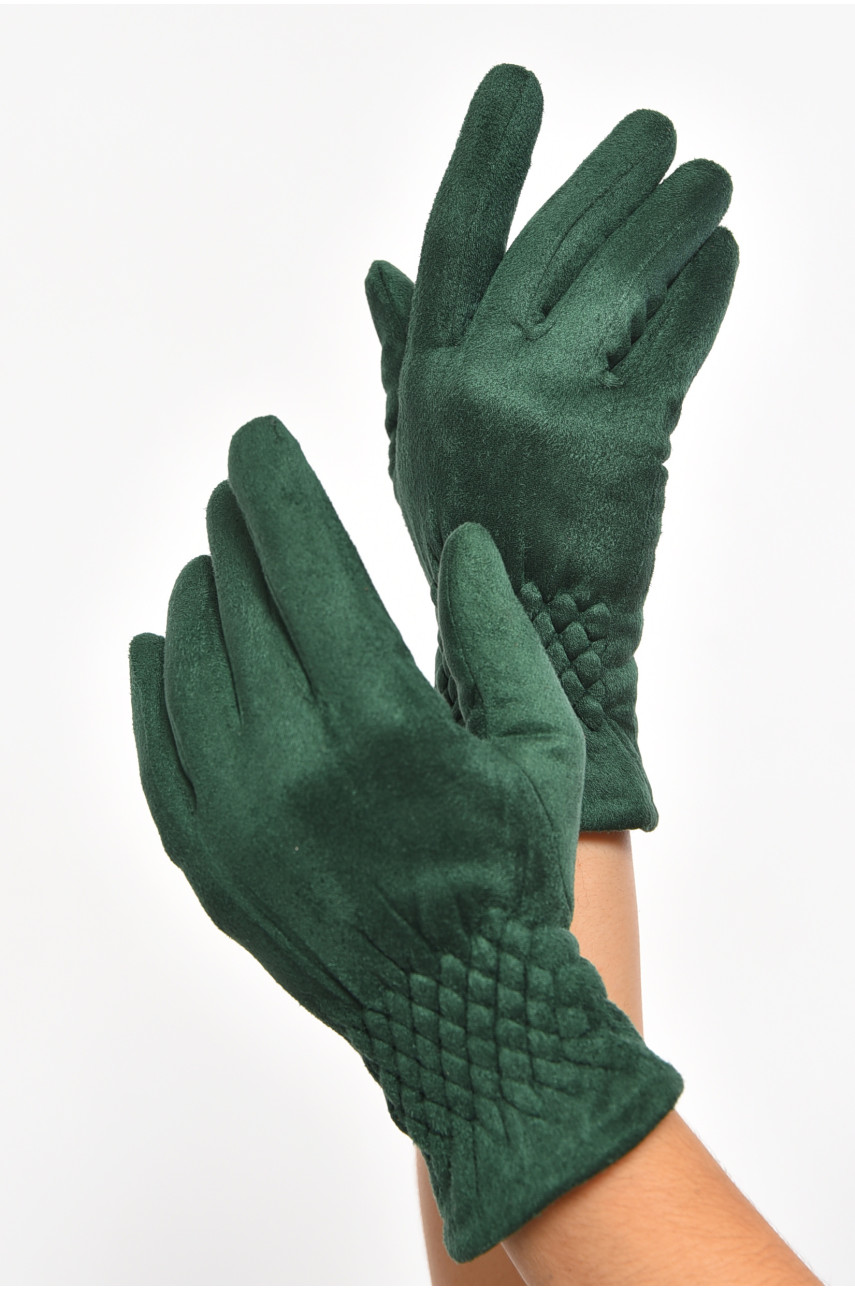 Перчатки женские замшевые на искусственном меху сенсорные зеленого цвета 2-51 187485 Перчатки женские замшевые на искусственном меху сенсорные зеленого цвета 2-51 187485