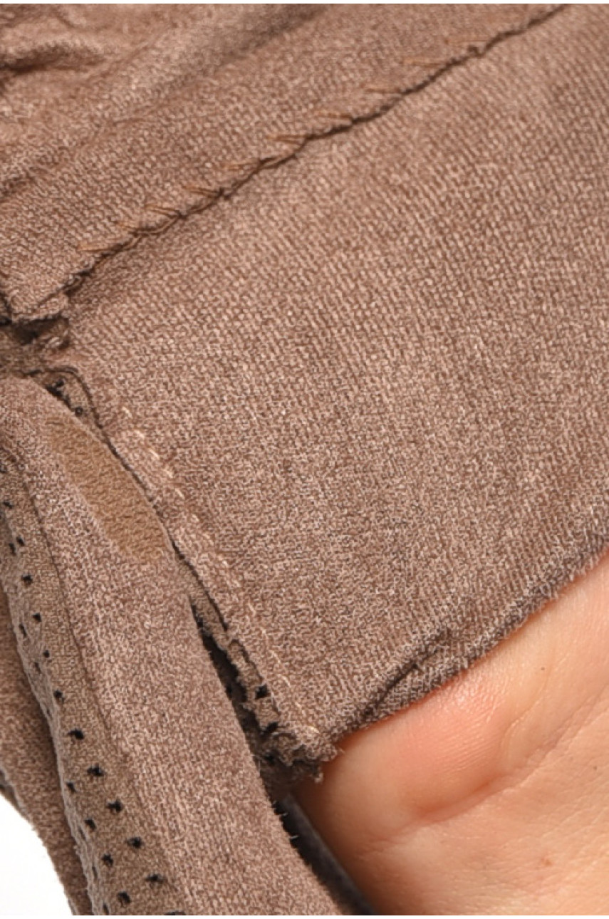 Перчатки женские текстильные  сенсорные светло-коричневого цвета 187503