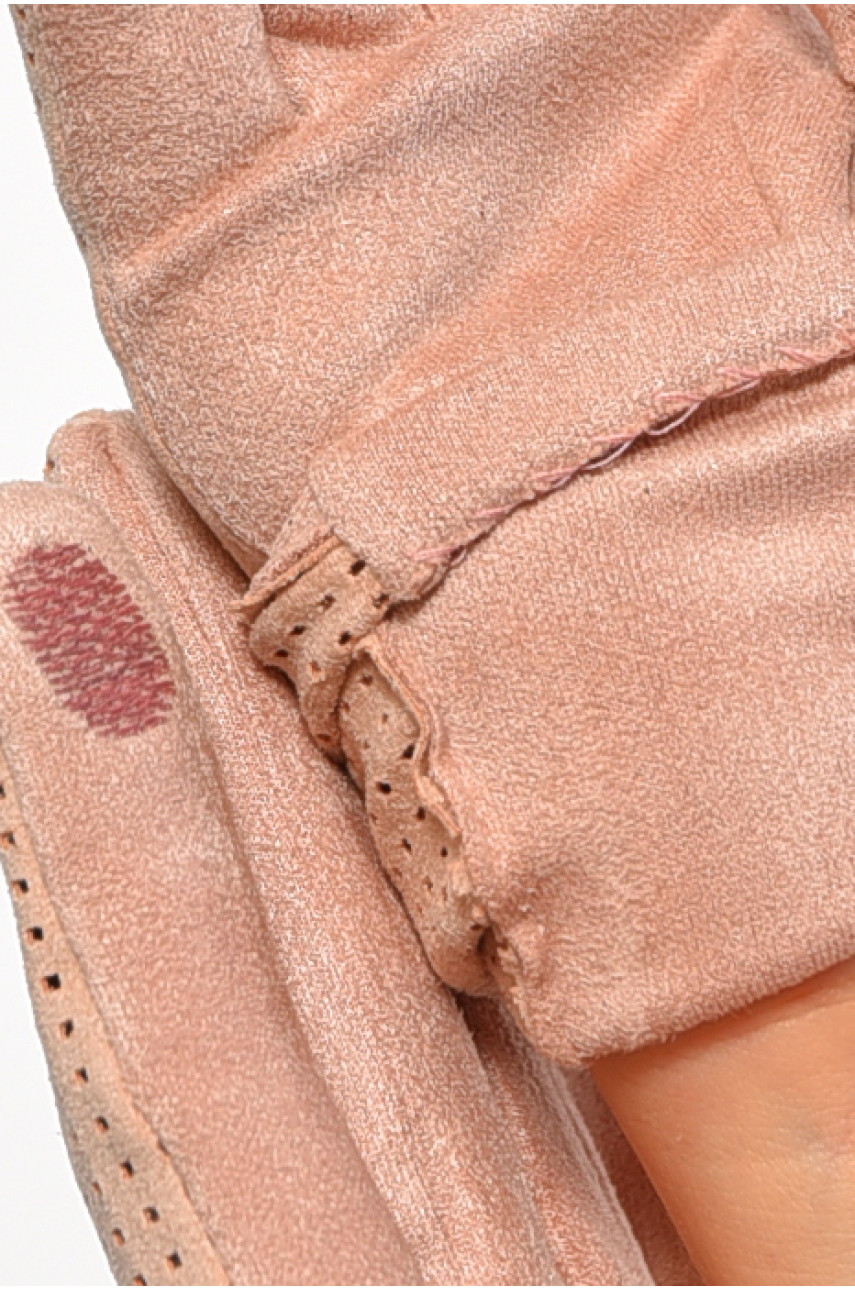 Перчатки женские текстильные  сенсорные розового цвета 187504