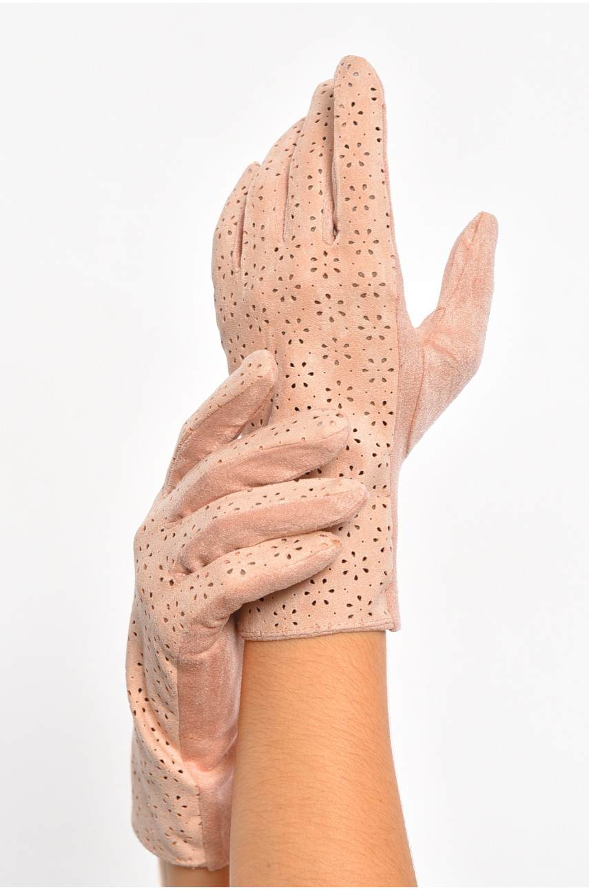 Перчатки женские текстильные  сенсорные розового цвета 187512