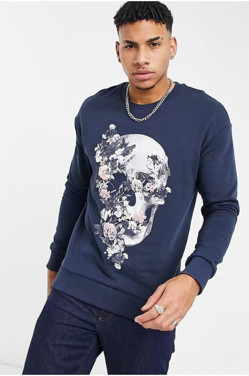 Світшот чоловічий синього кольору 187523