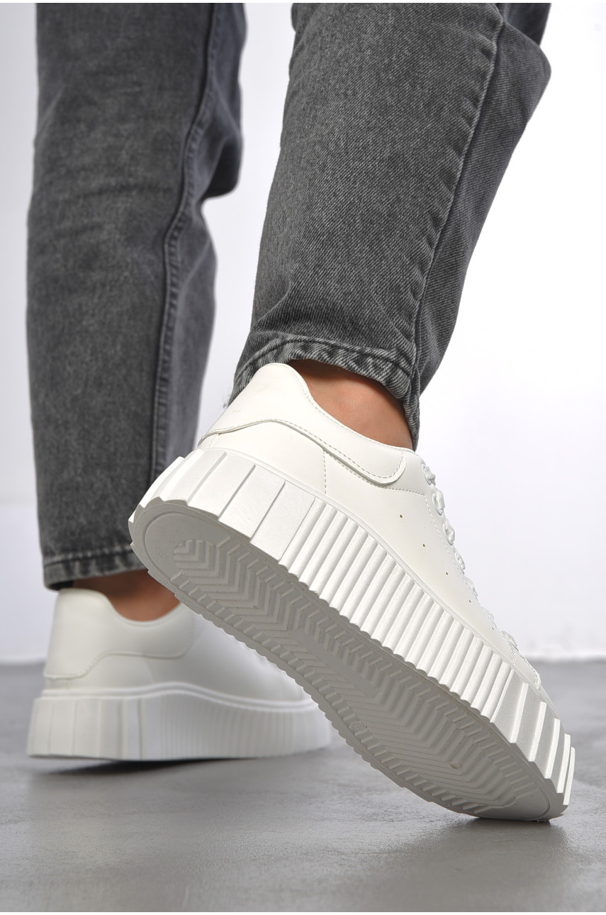 Кросівки жіночі білого кольору на шнурівці 016-1 187539 Кросівки жіночі білого кольору на шнурівці 016-1 187539