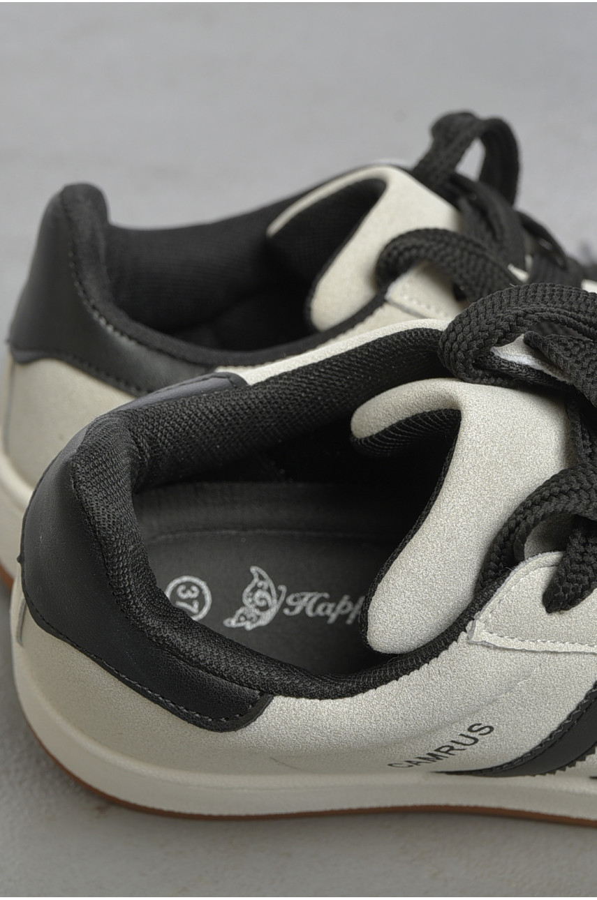 Кроссовки женские светло-серого цвета на шнуровке замша 139-5 187543